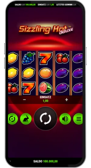 Spielstart mit Einsatz im Sizzling Hot Slot
