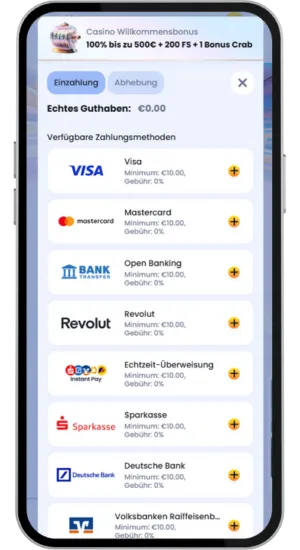 Aktivierung des Willkommensbonus im Casino