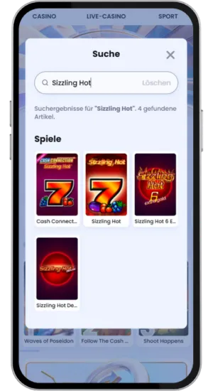 Suchfunktion für Spiele in der Casino-Lobby