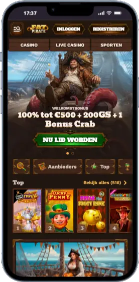 Startpagina van een online casino met Sizzling Hot Deluxe