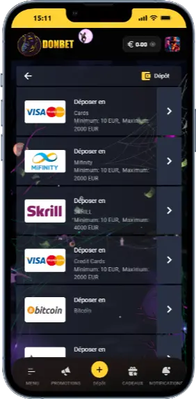 Activation du bonus de bienvenue dans le casino